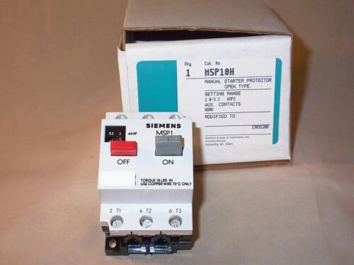 SIEMENS MSP10H Motor Starter Protector 2.0-3.2A (New)