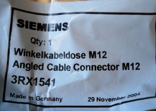 Siemens 3RX1541, M12 Right Angle, Female, 5m, 3-pole - NEW