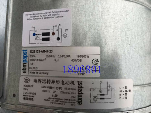 new ebmpapst D2E133-AM47-23 230V 190W Siemens inverter fan