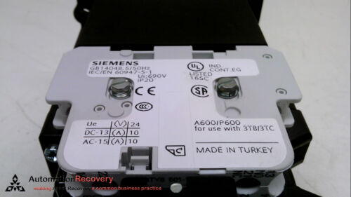 SIEMENS 3TC4417-0AB4, CONTACTOR, SIZE: 2, 2 POLES, 24 VDC, 29 A, NEW
