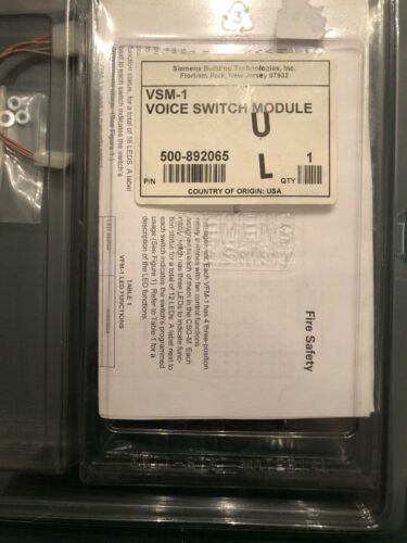 Fire Alarm Siemens VSM-1 Voice Switch Module New Free Shipping