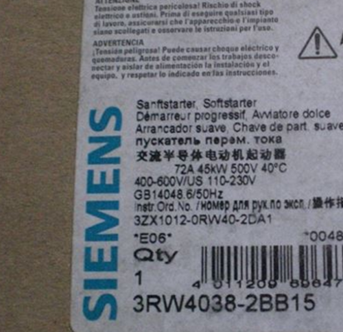 1PC New Siemens 3RW4038-2BB15 45KW 72A