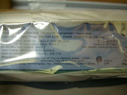 SIEMENS - PROGRAMMABLE BACnet TEC LCM-OAVS DAMPER LOW SPEED CONTROLLER 570-801PA