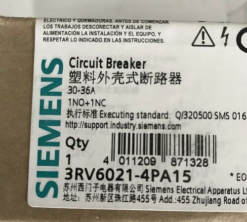 1PC New Siemens Breaker 3RV6021-4PA15
