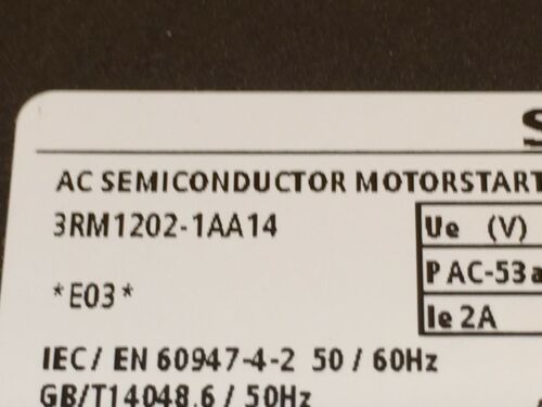 NEW SIEMENS 3RM1202-1AA14 SEMICONDUCTOR MOTOR STARTER 480 VOLT