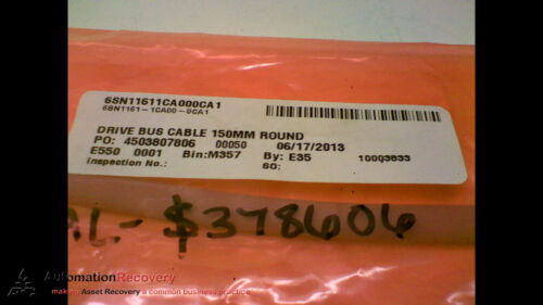 SIEMENS 6SN1161-1CA00-0CA1 CONNECTOR CORDSET 185MM LENGTH, NEW