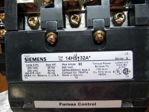 Siemens Starter 14HSK32AF53 NEMA Size 3