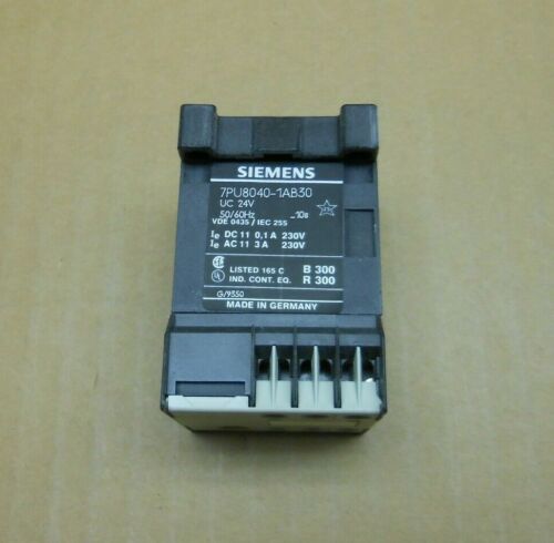 1 NIB SIEMENS 7PU8040-1AB30 7PU80401AB30 ON DELAY TIMER RELAY .5-10SEC UC 24V