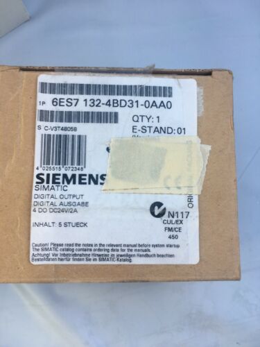 (NEW) Siemens Digital Output Modules (Box of 1) 6ES7 132-4BD31-0AA0 USA Shipping