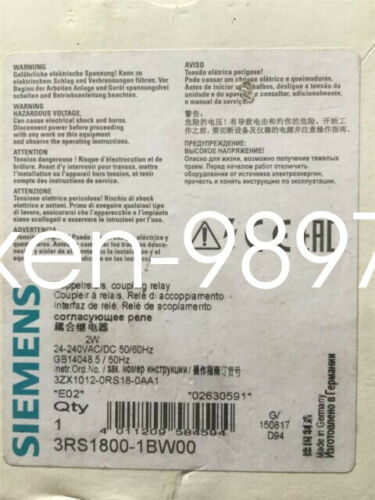 1PC New Siemens 3RS1800-1BW00 Coupling relay