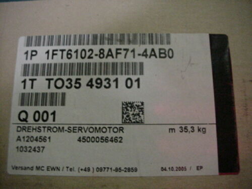 New Siemens AC Servo Motor 1FT6102-8AF71-4AB0