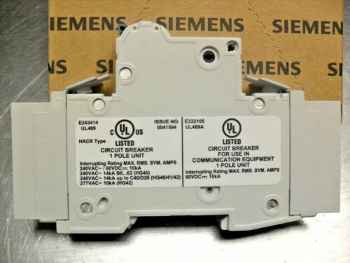 Siemens 5SJ4110-8HG42 CIRCUIT BREAKER 10KA, 1POLE, D, 10A nib