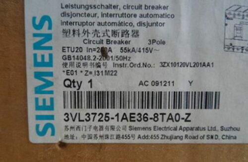 1PC Brand NEW IN BOX Siemens 3VL3725-1AE36-8TA0-Z