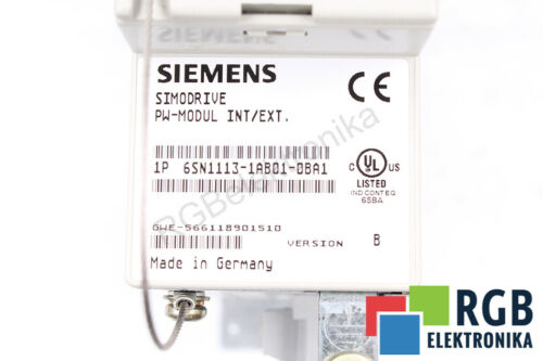 NEW 6SN1113-1AB01-0BA1 VERSION B PW-MODUL SIMODRIVE SIEMENS ID40406