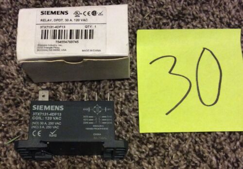 SIEMENS 3TX7131-4DF13 - RELAY, DPDT-30A, WITH MOUNTING FLANGE, 120V AC