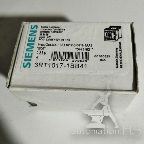 New Siemens 3RT1017-1BB41 Contactor 24VDC One year warranty