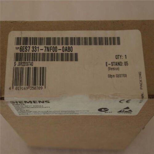 New Siemens 6ES7 331-7NF00-0AB0 Analog Input Module 6ES7331-7NF00-0AB0 PLC