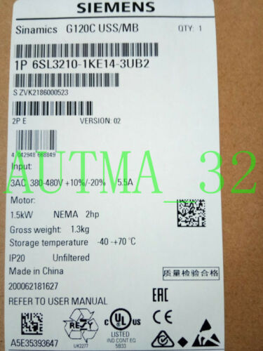 ONE Siemens 6SL3210-1KE14-3UB2 NEW