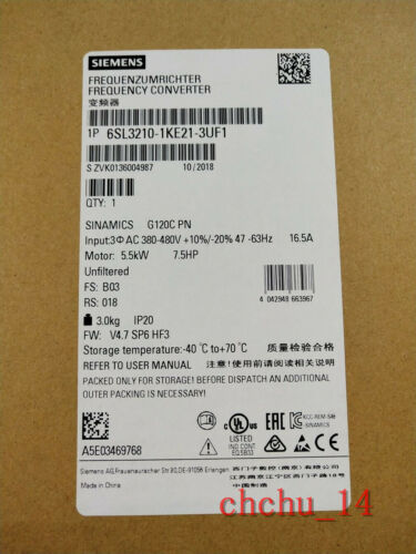 Siemens 6SL3210-1KE21-3UF1 6SL3 210-1KE21-3UF1 Brand new and sealed #03