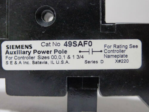 NEW SIEMENS AUXILLARY POWER POLE KIT 49SAFO 49 SAFO SZ. 00 TO 1 3/4 FREE SHIPPIN