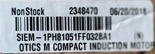 SIEMENS 1PH81051FF032BA1 SERVO- MOTOR (10.7HP)-(8KW@400VAC)-(1750RPM)**NEW**