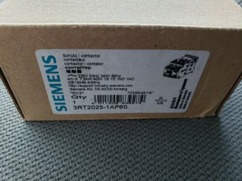 siemens 220v 50hz 240v 60hz contactor 3rt2025-1ap60