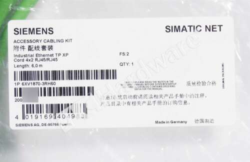 New Sealed Siemens 6XV1870-3RH60 6XV1 870-3RH60 SIMATIC NET IE TP XP Patch Cable