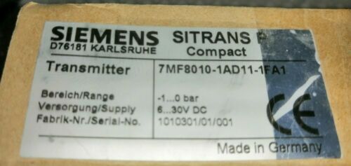 Siemens Sitrans Compact 7MF8010-1AD11-1FA1, D76181 KARLSRUHE NEW