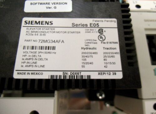 Siemens Industrial Controls Definite Purpose Starters 72MG34AFP