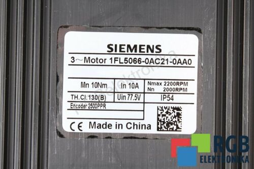 NEW SERVOMOTOR 1FL5066-0AC21-0AA0 77.5V 10A 2000RPM SIEMENS ID61768