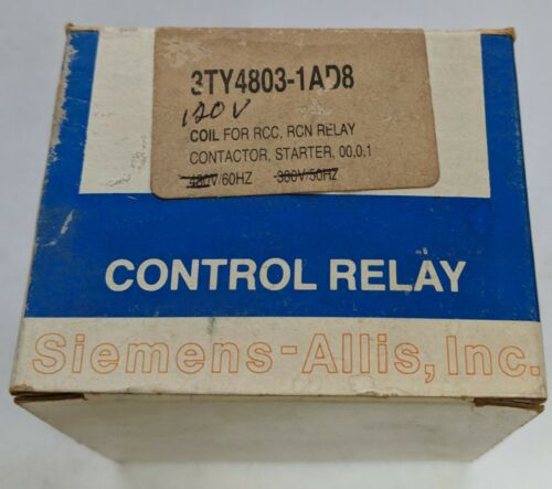 NEW IN BOX SIEMENS 3TY 4803-1AD8 CONTROL RELAY COIL