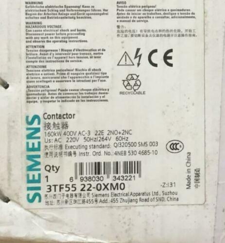 3TF5522-0XM0 3TF55220XM0 3TF5 522-0XM0 Siemens New #YY0