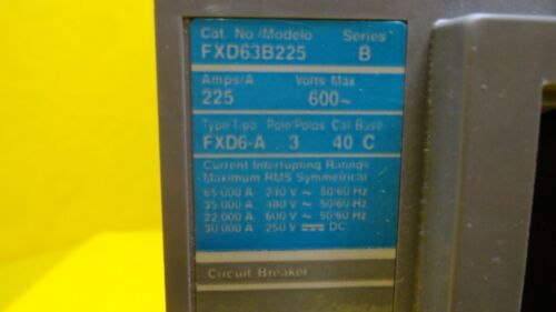Siemens FXD63B225L Molded Case Circuit Breaker FXD6-A 225A 600VAC New