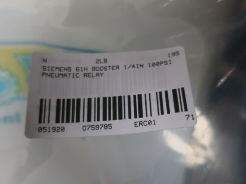 Siemens 61H 1/4in 100psi Pneumatic Booster Relay