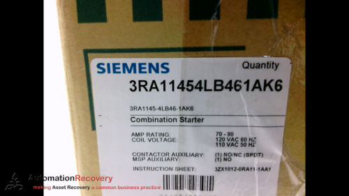 SIEMENS 3RA11454LB461AK6, COMBINATION STARTER, NEW #190656