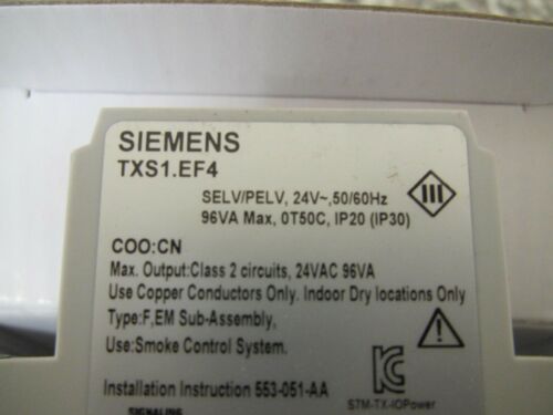 New Siemens TXS1.EF4 TX-I/O 24V 96VA 4A Fuse Bus Connection Module Free Shipping