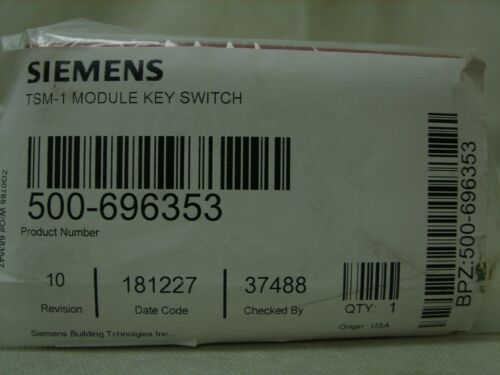 SIEMENS - Fire Alarm Module Key Switch TSM-1 / 500-696353 ~ NOS