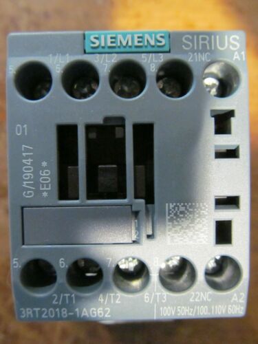 NEW Siemens 3RT2018-1AG62 Contactor 100V