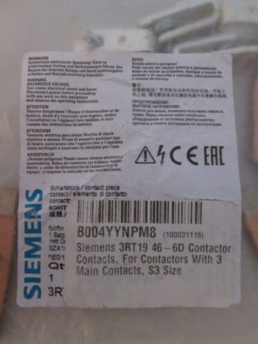 Siemens 3RT19 46-6D Contactor Contacts For Contactors With 3 Main Contacts S3