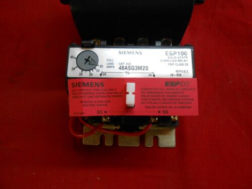 SIEMENS 14ESG32AC NEMA SIZE 1 3/4 STARTER; 20-40 AMPS OVERLOAD RANGE