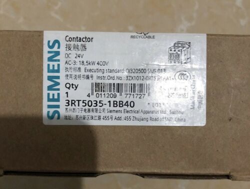 1PC New Siemens Contactor 3RT5035-1BB40