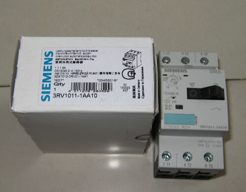 1 pcs new SIEMENS 3RV 1011-1AA10 PLC CIRCUIT BREAKER MOTOR PROTECTORS 50/60 Hz
