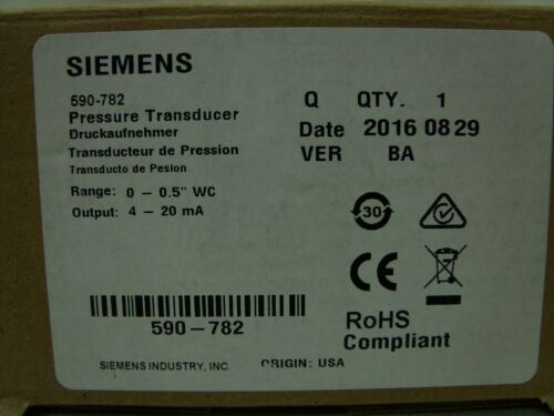 SIEMENS - HVAC Differential Pressure Transducer 590-782 ~ NIB
