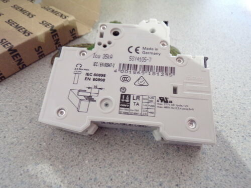 NEW Siemens 5SY4- 105-7 Circuit Breaker C0.5 1-Pole 230/400V *FREE SHIPPING*