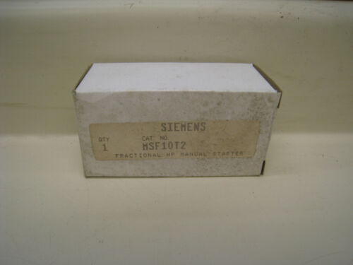 New SIEMENS Cat No MSF10T2 Fractional HP Manual Starter Free Shipping