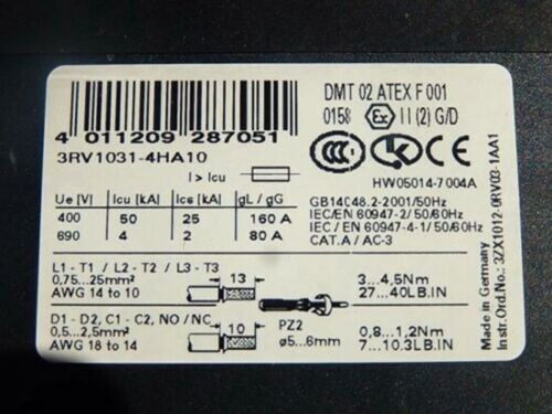 1PCS New ONE Brand Siemens breaker 3RV1031-4HA10