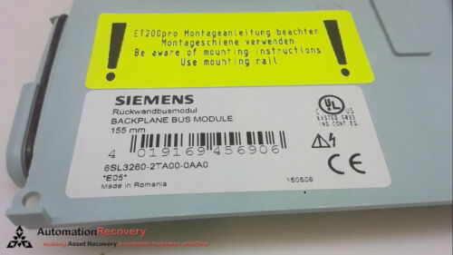 SIEMENS 6SL3260-2TA00-0AA0, BACKPLANE BUS MODULE, 155MM, NEW #260102