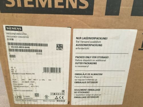 SIEMENS SINAMICS G120, 6SL3225-0BE33-0UA0, FS:D POWER MODULE PM250 30KW, 70A