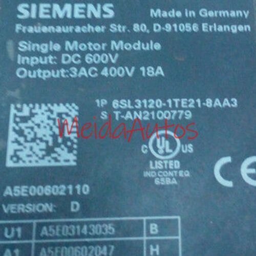 New in box Siemens s120 Servo Drive 6SL3120-1TE21-8AA3 One year warranty