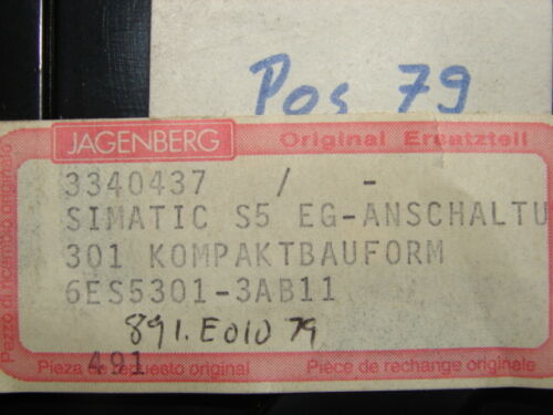 SIEMENS 6ES5-301-3AB11/6ES53-01-3AB11/6ES5301-3AB11/6ES53013AB11 INTERFACE *NIB*